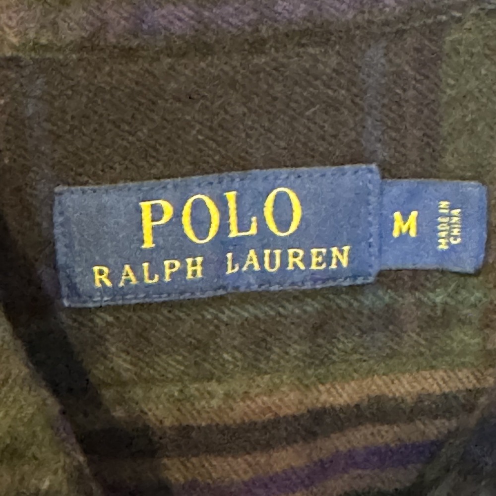 Polo Ralph Lauren Men's Shirt Plaid Flannel Long Sleeve Preppy Brown Medium - Picture 6 of 10